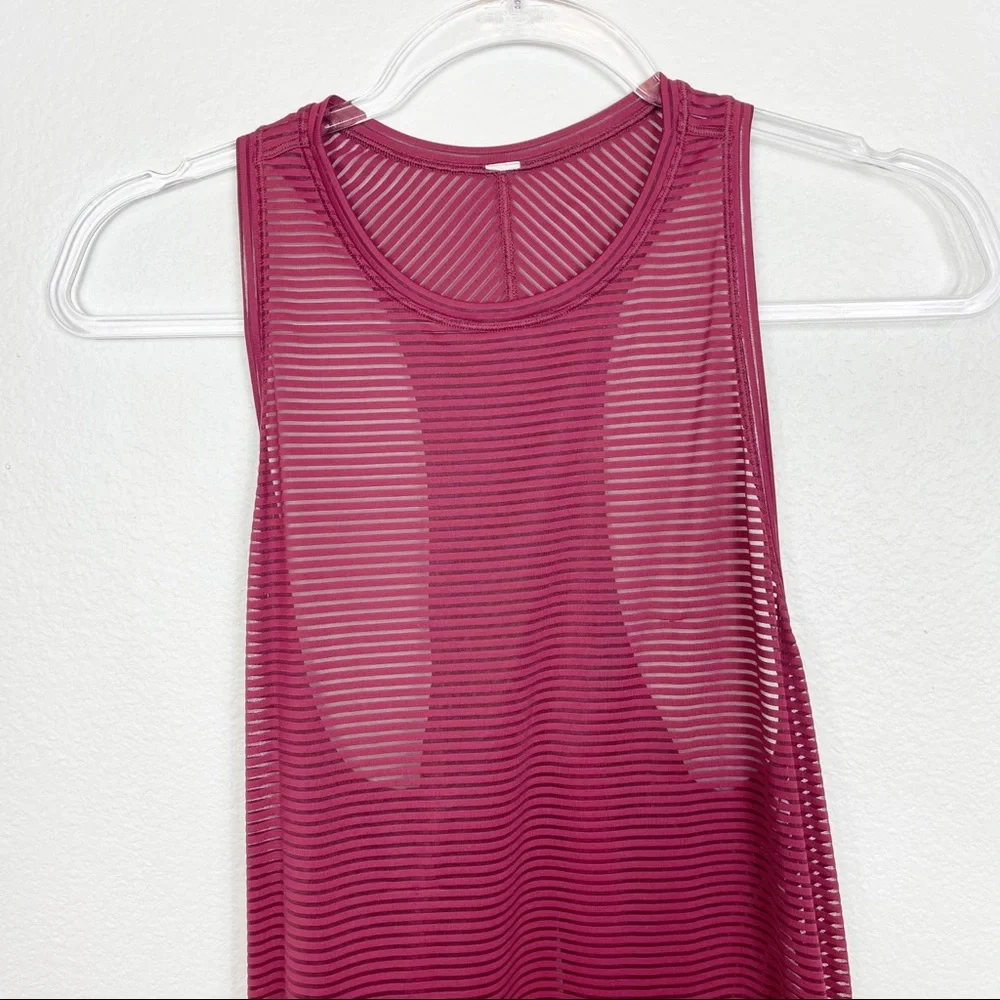 Lululemon Miles Ahead Tank Ruby‎ Wine Red 4